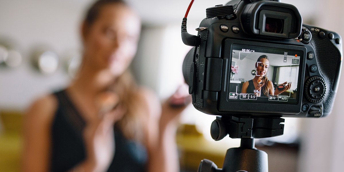 Video production camera and lighting setup
